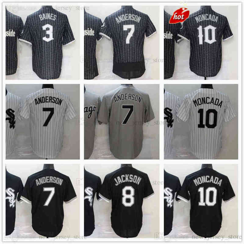 

Black City Connect Baseball Jersey Stitched 10 Yoan 7 Tim Moncada Anderson 8 Bo 3 Harold Jackson Baines Jerseys Gray White No Number Name, Same as picture