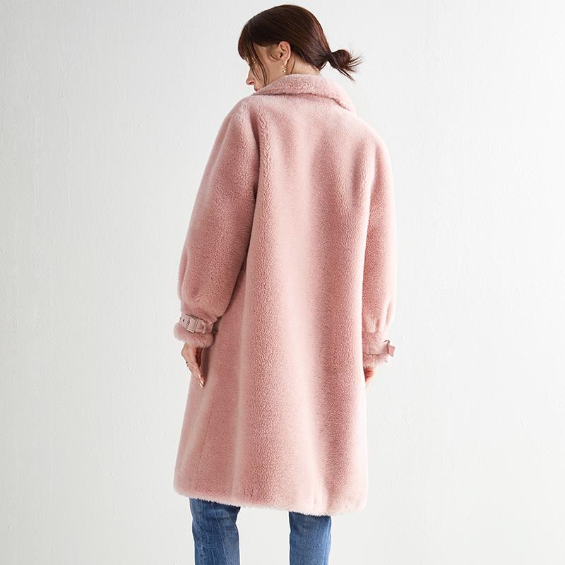 

Women's Fur & Faux Sheep Shearling 100% Real Wool Jacket Korean Kawaii Autumn Winter Coat Women Clothes 2021 V19F33351 YY1687, Black