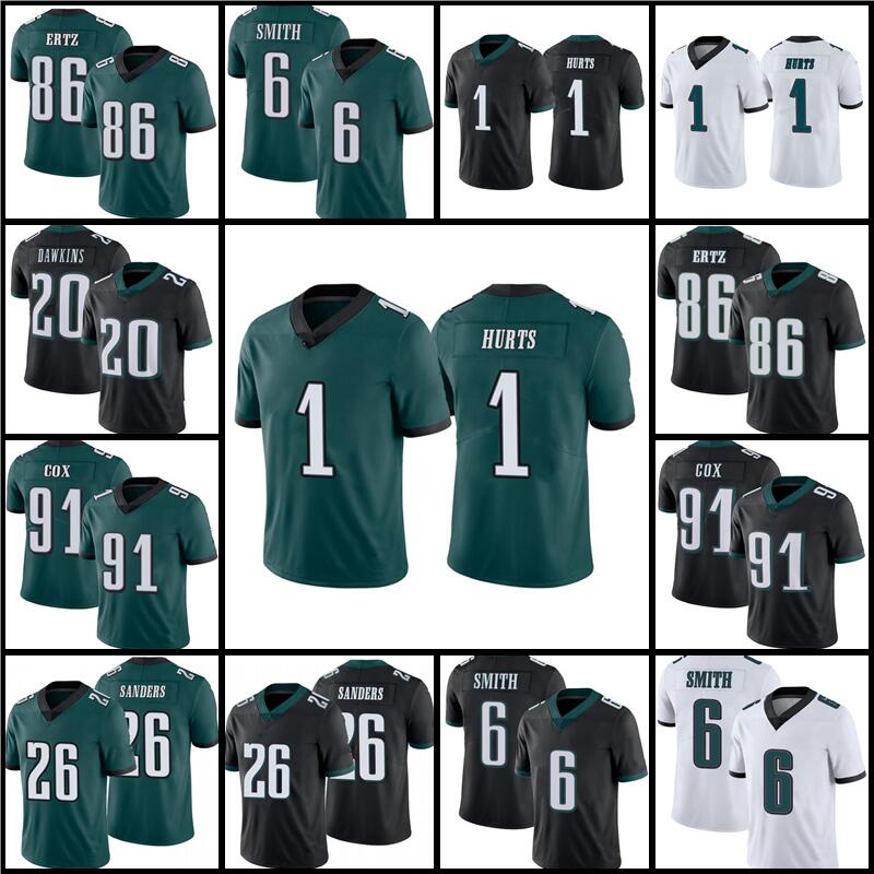 

6 DeVonta Smith 1 Jalen Hurts jersey Football 91 Fletcher Cox 86 Zach Ertz 26 Miles Sanders men womens youth kids, As