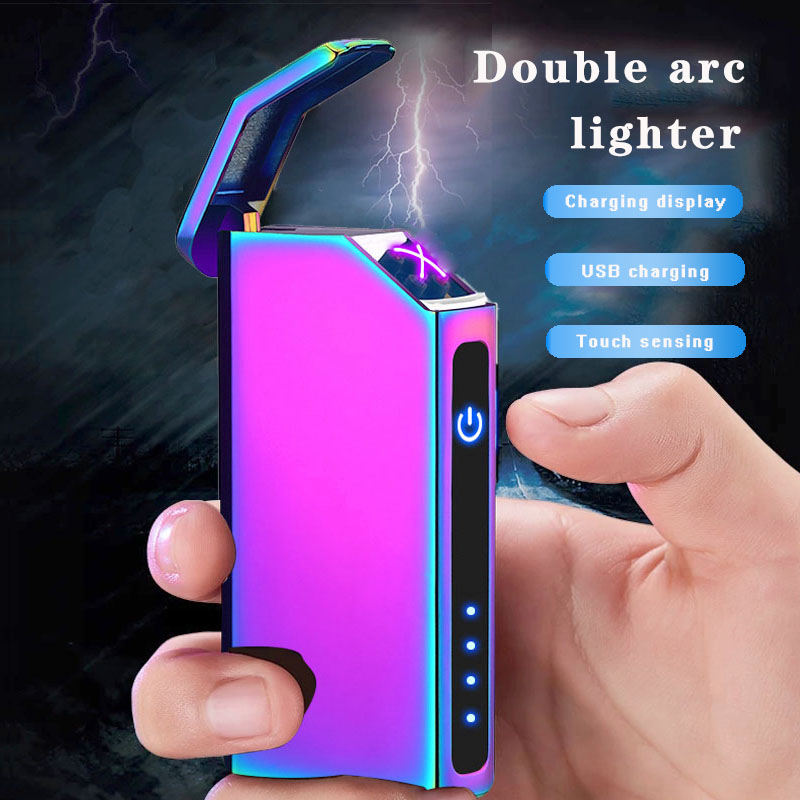 

New Doube Arc ighter Fameess Pasma ighter USB charging Cigarette ighter Windproof Eectronic for Smoking pipe