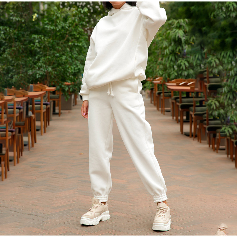 

Women's Tracksuits Fleece sweatshirt sports suit women 2021 fall winter hooded loose casual fitness top