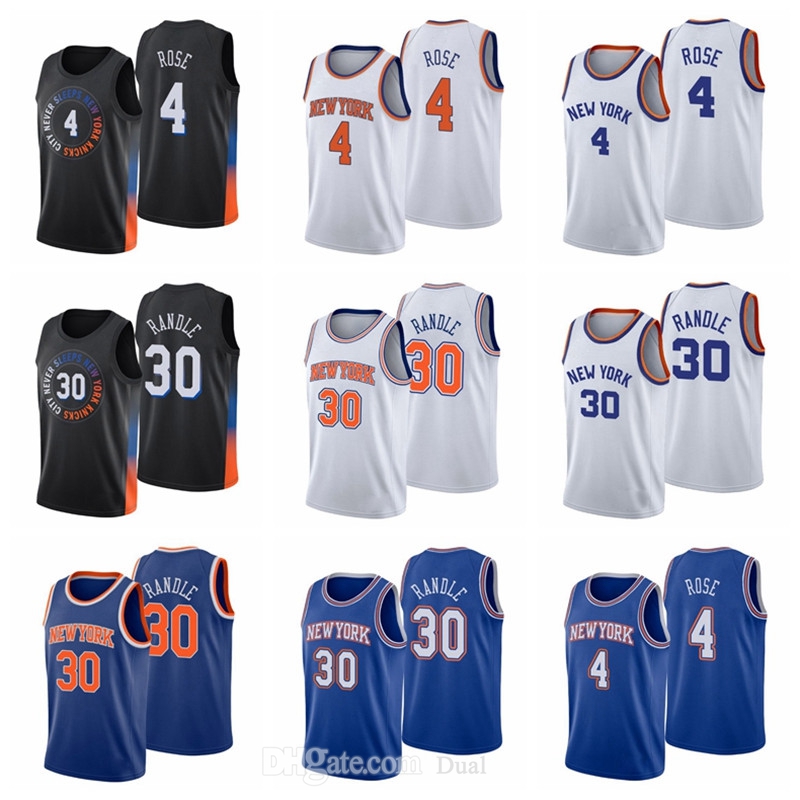 

Custom Men Women Youth Print Jersey City New YorkKnicks4 DerrickRose 30 Julius Randle Edition Basketball Jerseys White Blue Black, With logo