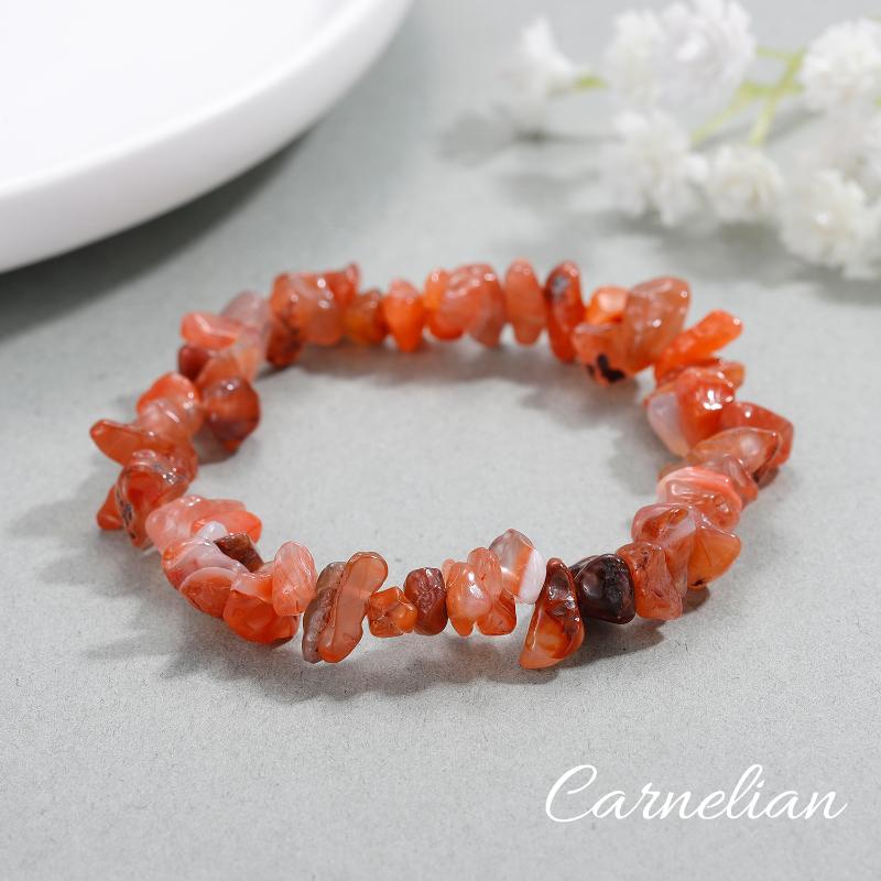 

Beaded, Strands Women's Bracelets On Hand Minimalist Dainty Carnelian Rough Stone Paired Jewelry For Couples Christmas Valentine's Day Gifts