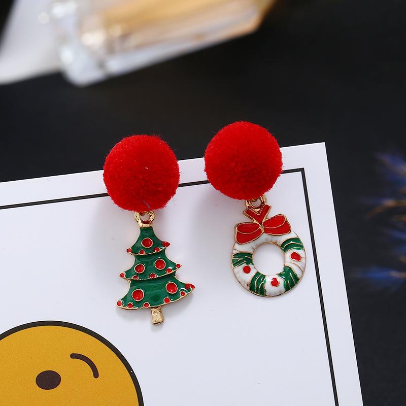 

Dangle & Chandelier Snowman Asymmetry Christmas Jewellery Red Snowball Xmas Tree Drop Charms Pudding Earrings Jewelry 2021 Women Girls, Silver