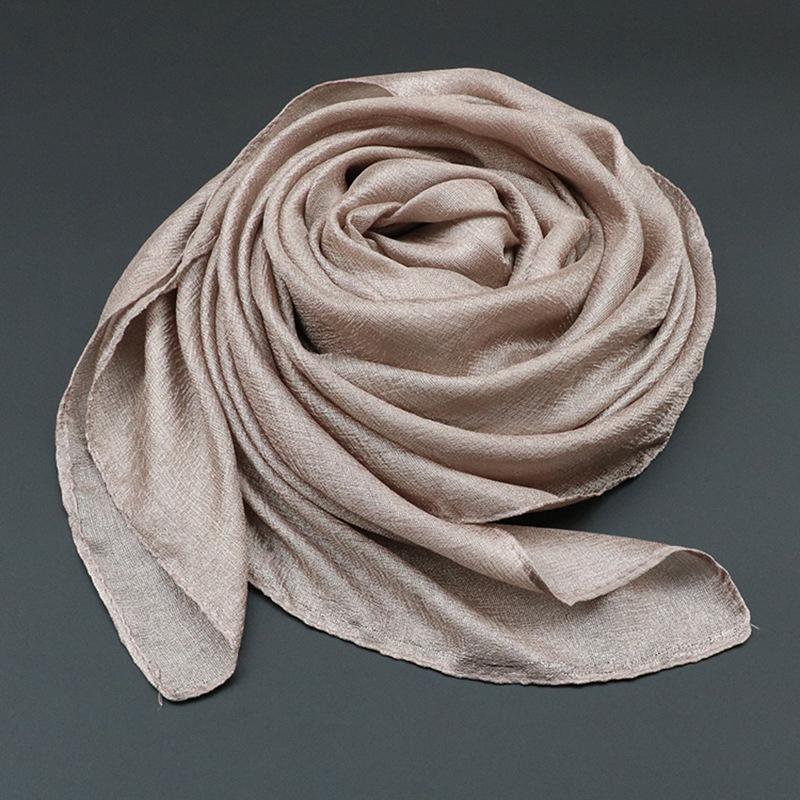 

Scarves 2022 Spring Scarf Women Luxury Dutch Linen Pearl Light Silk Lady Shade Sunscreen Beach Towel Air Conditioning Shawl