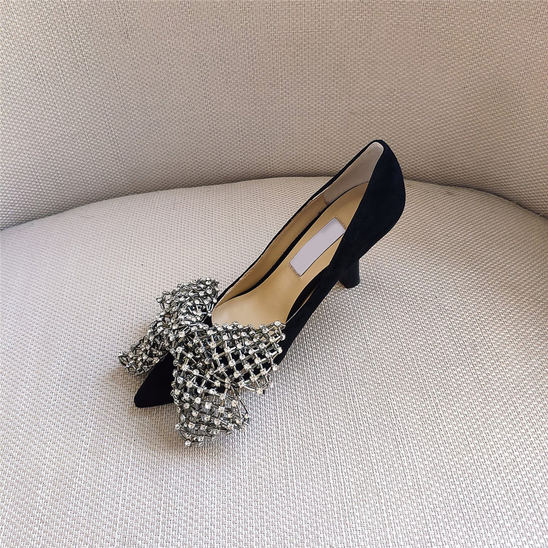 

Top quality sandal shoes element Bow tie button high heel diamond inlay size34-41, As picture 3