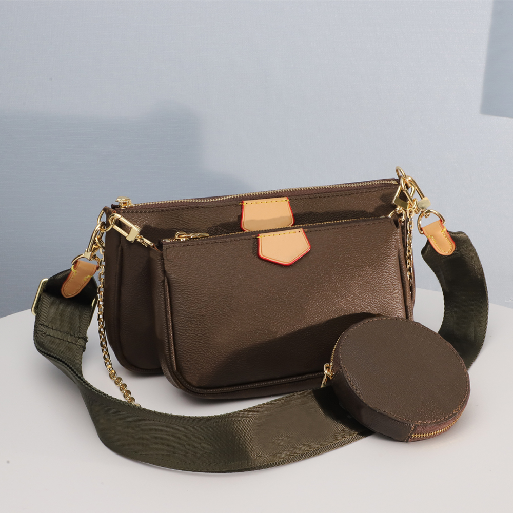 

HH Luxurys Designers Bag Favorite Multi Accessories 3 pcs set Women Crossbody Purse Messenger bags Handbags Flowers Shoulder Strap Lady Leather Wallets, Extra freight