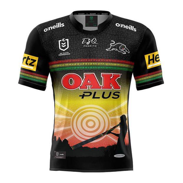 

2021 PENRITH PANTHERS INDIGENOUS RUGBY JERSEY size S--L-XL-XXL-3XL-4XL-5XL, Black