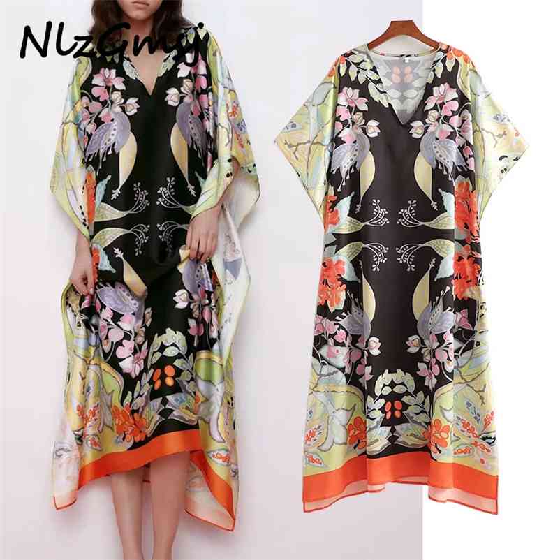 

Summer Dres Beach Long es Casual Batwing Short Sleeve Holiday Loose Midi 04 210628, As picture