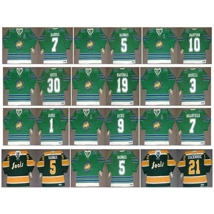 

Ra Vintage Oakland Seals Jerseys 30 GARY SMITH 19 BERT MARSHALL 1 CHARLIE HODGE 9 BILL HICKE 7 EARL INGARFIELD 7 BILLY HARRIS RetroCCM Hockey, Colour 1