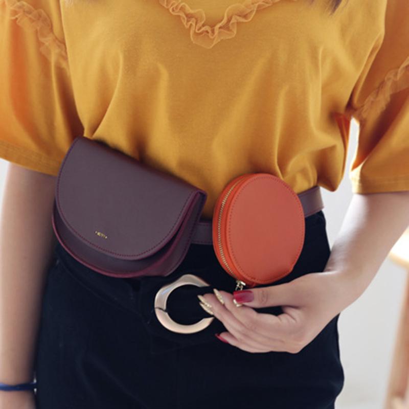 

Waist Bags Fanny Packs For Women Fashionable Color Matching Bag Leather With Coin Pocket Adjustable Pack Belt Pouch Pochete, Black