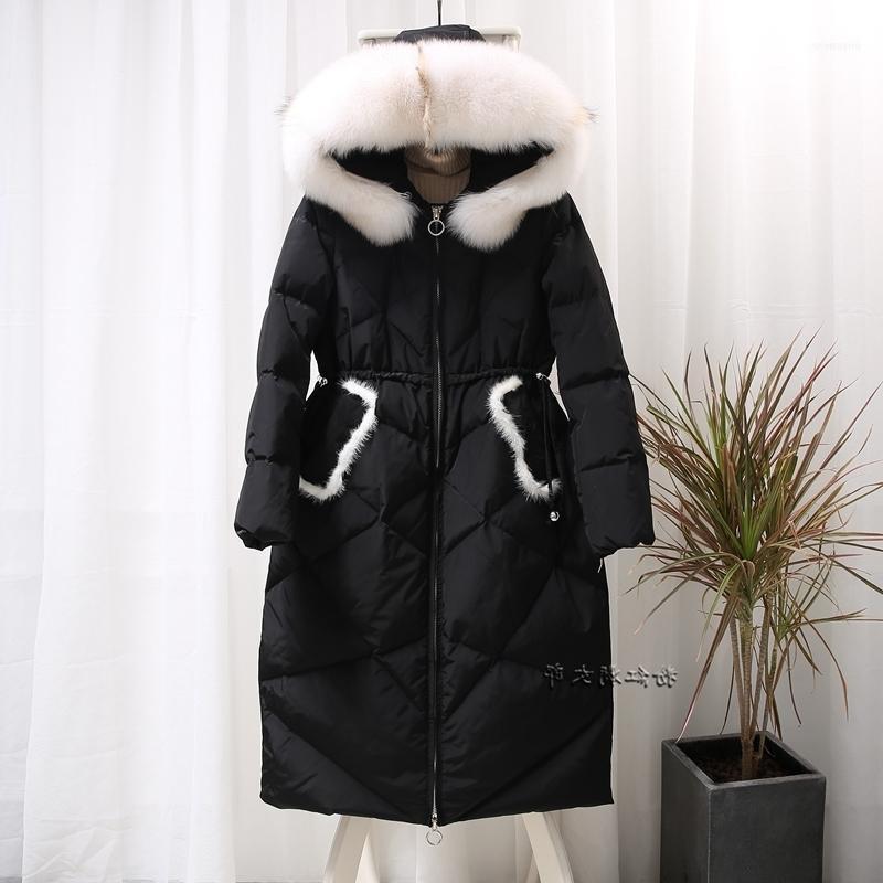 

Duck Down Jacket, Women Long Winter Hooded Fur Collar Coat, Korean Women's Jackets, Jaqueta Feminina1, Cream white