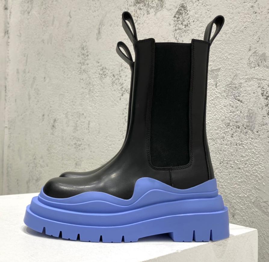 

women's boots TIRE Bottega Storm Leather high Boot Real leather shoes crystal outdoor martin chaussures de designer Platform
