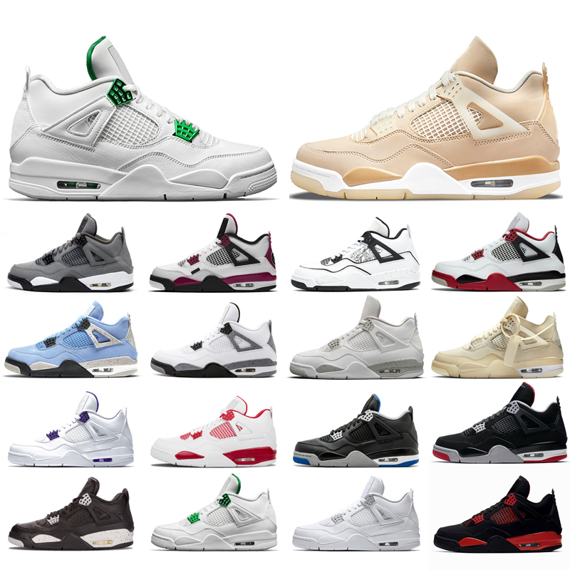 

4s man basketball shoes fashion Black Taupe Haze Desert Moss court purple Alternate DIY Fire Red Lightning Neon orange White Cement oreo Pine trainers colors