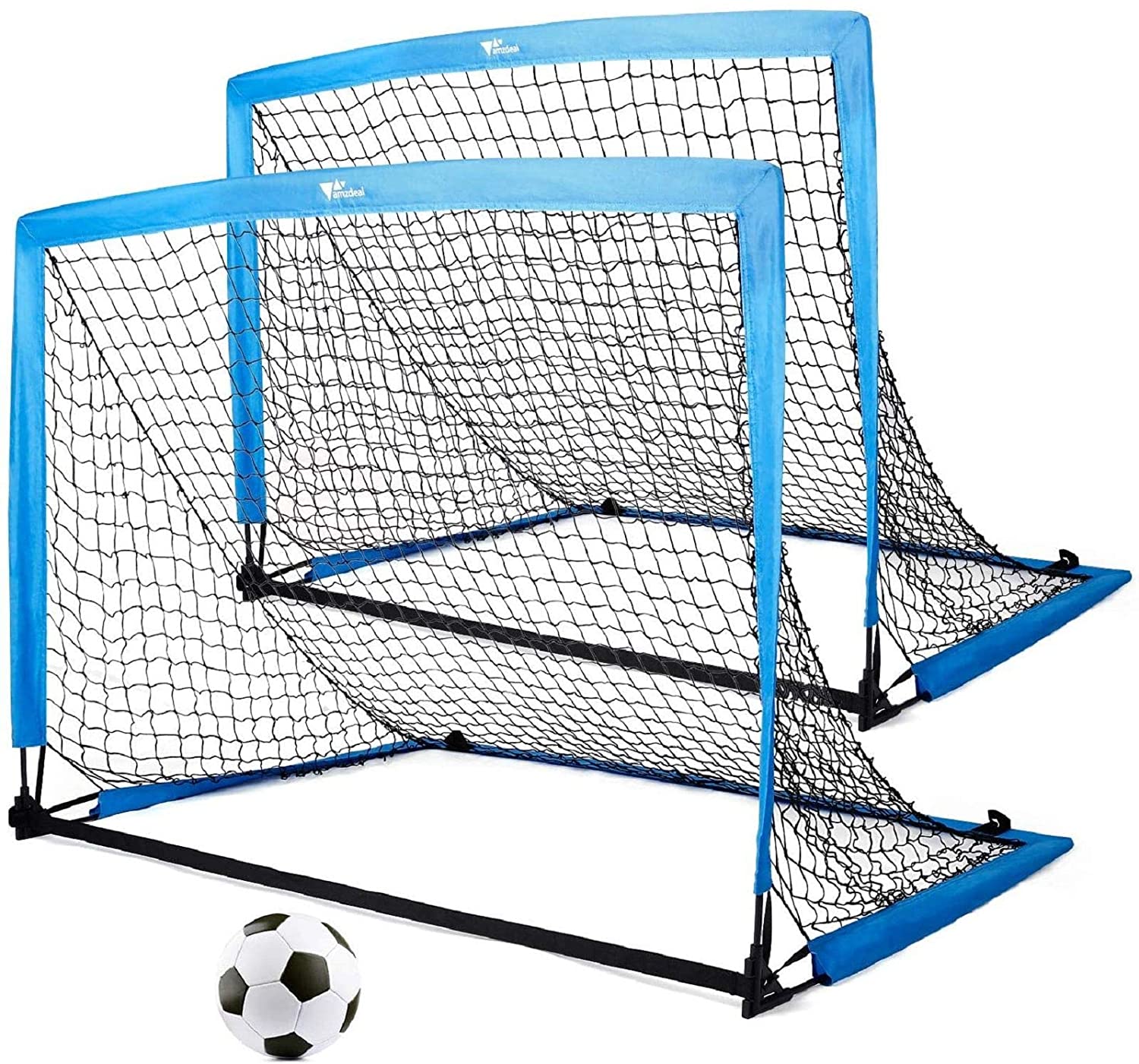 

Amzdeal Portable Soccer Goal, Kids Training Goals Net for Backyard, Set of 2 with Carry Bags, 4*3ft