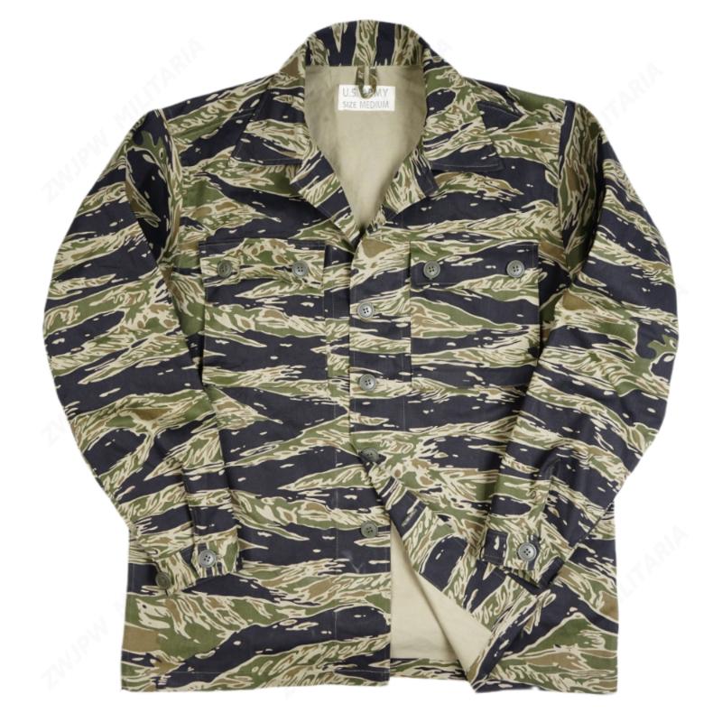 

Outdoor Jackets&Hoodies WWII US Vietnam Army Tiger Pattern Spot Camouflage TCU Top Twill Cotton Antique Export, Blue;black