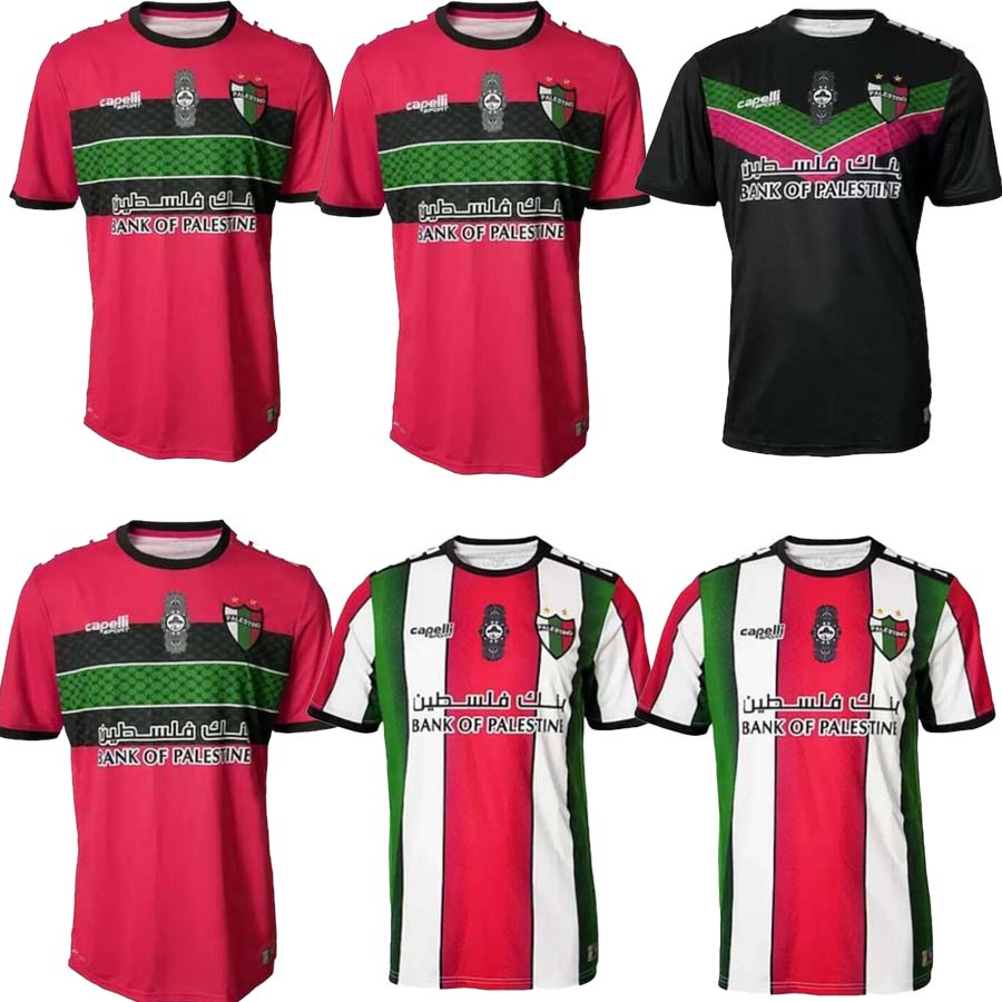 

top quality 2022 2023 Palestine soccer jersey home black white custom name number football shirt