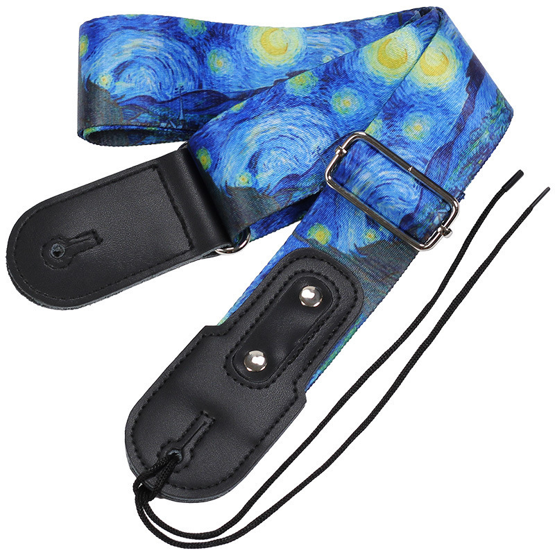 

Adjustable Van Gogh The Starry Night Guitar Strap for Acoustic Electric Bass Guitar Musical Accessories C0407