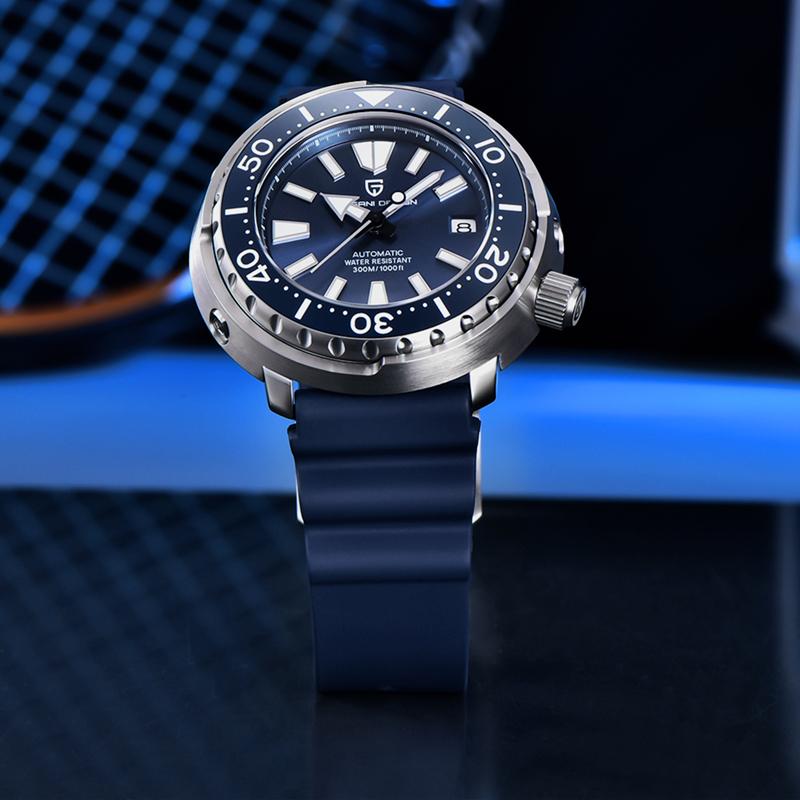 

Wristwatches PAGANI DESIGN 45MM Tuna Diving Wristwatch Men's 300M Waterproof Mechanical Automatic Watches Ceramic Bezel Relogio Masculin, Black