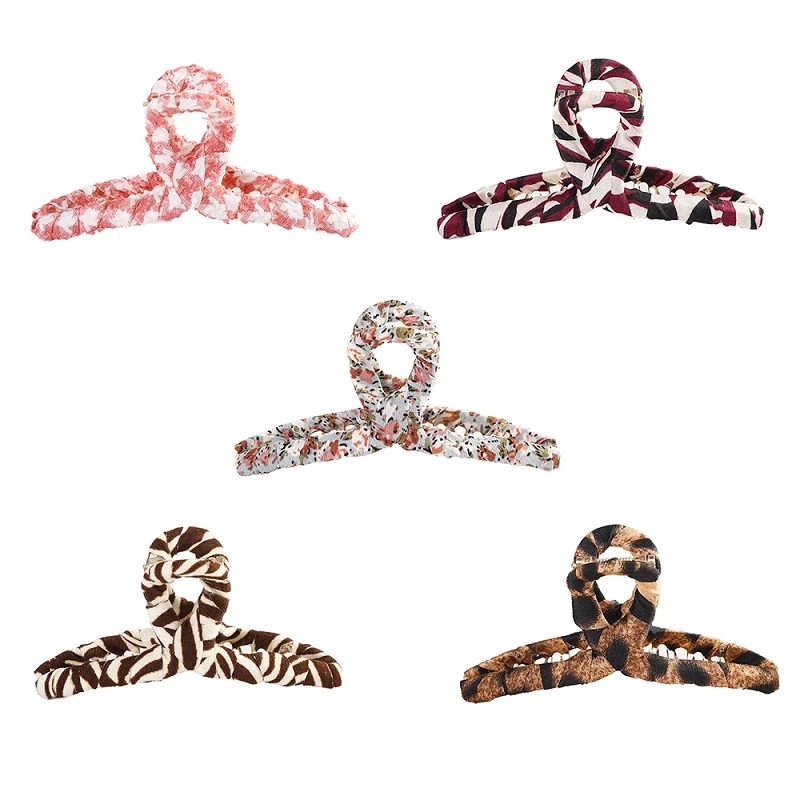 

2021 Fabric Big Hair Claws Elegant Plastic Alloy Resin Hair Clips Hairpins Barrette Headwear For Women Hair Accessories, Golden;silver