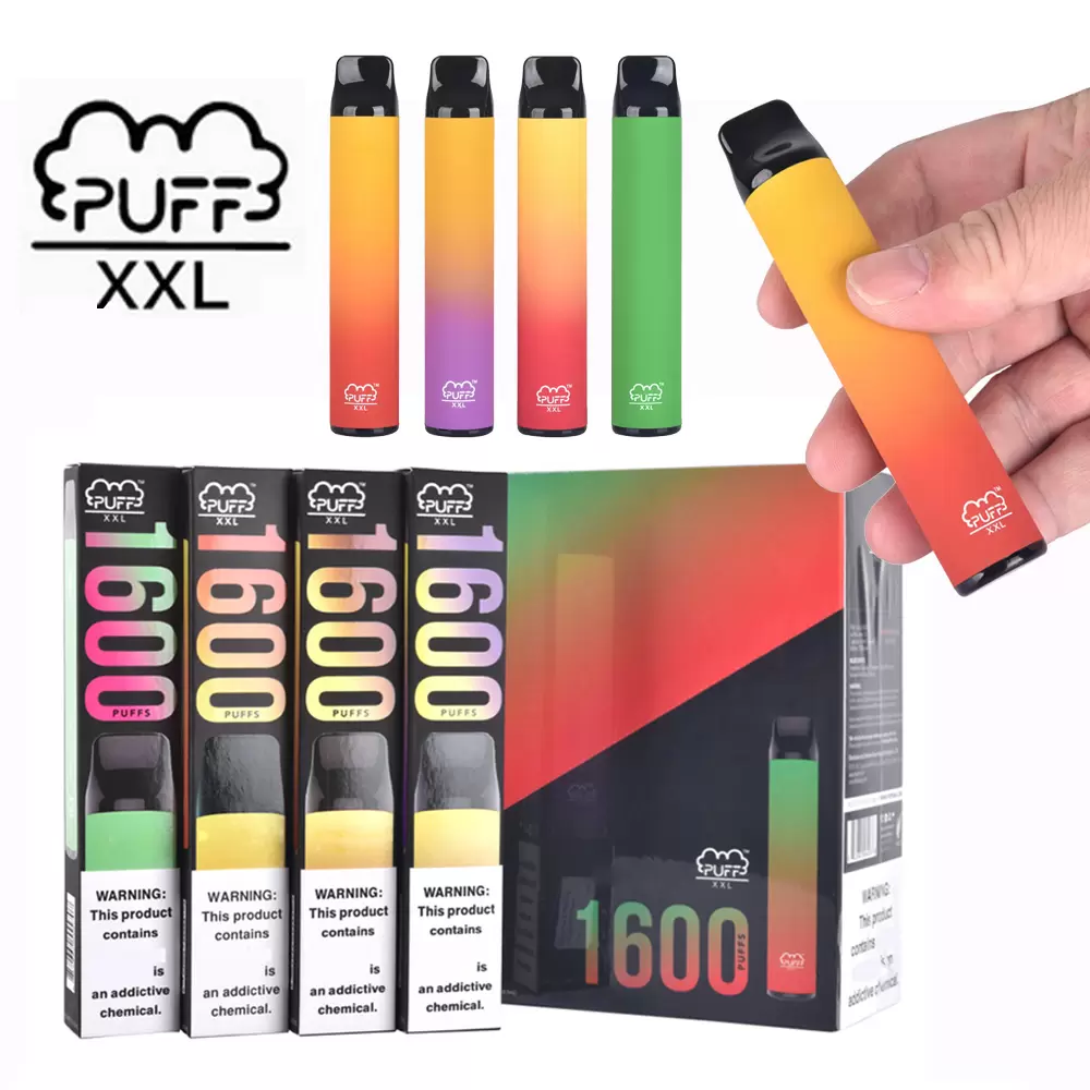 

Puff XXL Disposable Electronic Cigarette device kits 1600 Puffs Vape Device 1000mah 6.5ml Pod with diferent Colors Available E-cigarette