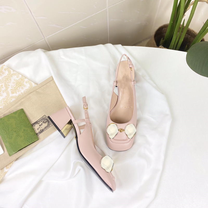 

2021 designer latest design women's sandals fashion shoes multi color optional metal fastener decoration comfortable authentic luxury, Pink