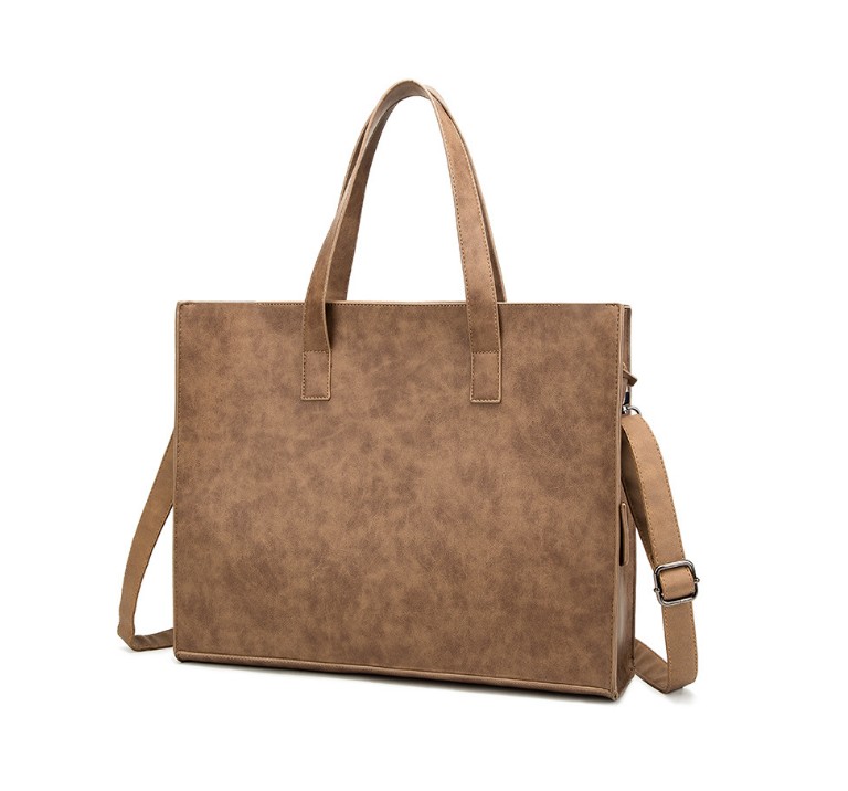 

PU Leather Men Briefcase Laptop Work Business women Shoulder Bag Crossbody bags, Black