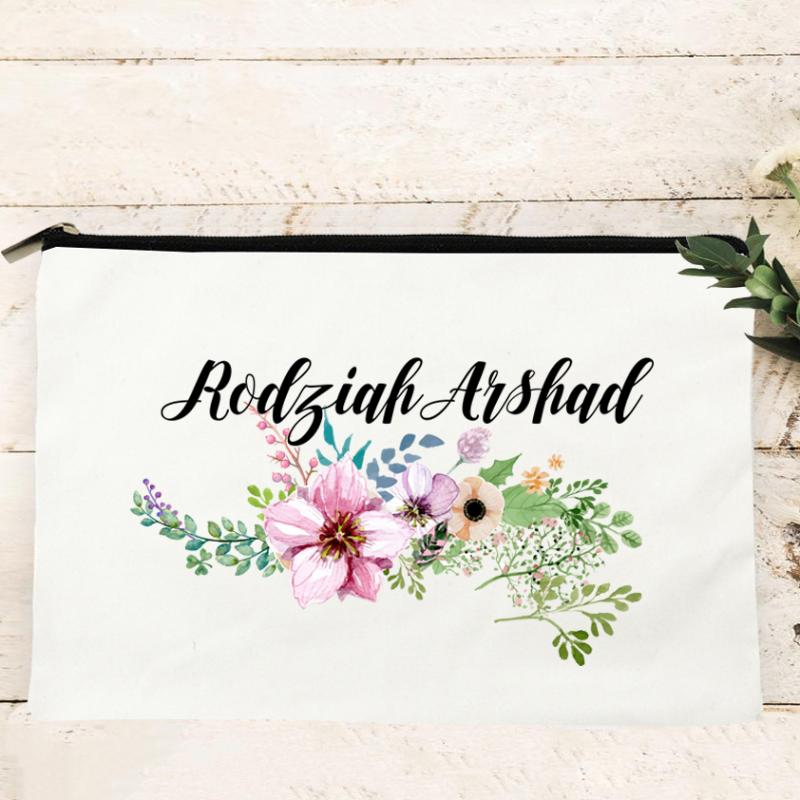 

Personalized Makeup Bag Bridesmaid Cosmetic Bags Stylish Handwritten Gifts Accessory & Cases
