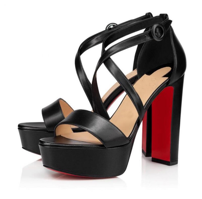 

Perfect Summer Loubi Bee Sandals Women's Sexy Red Bottom Shoes Sandalias Platfrom Pumps Mujer Party Wedding Luxury Designer High Heels EU35-43