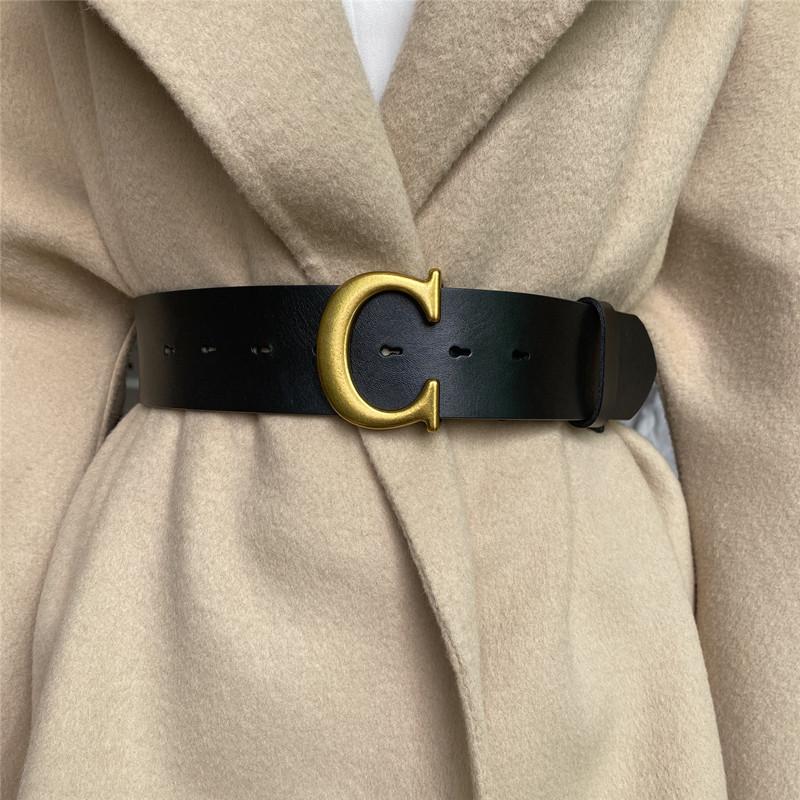 

Belts Punk Women Corset Wide Fashion G Buckle Genuine Leather High Quality Waist Belt Black Harajuku Waistband