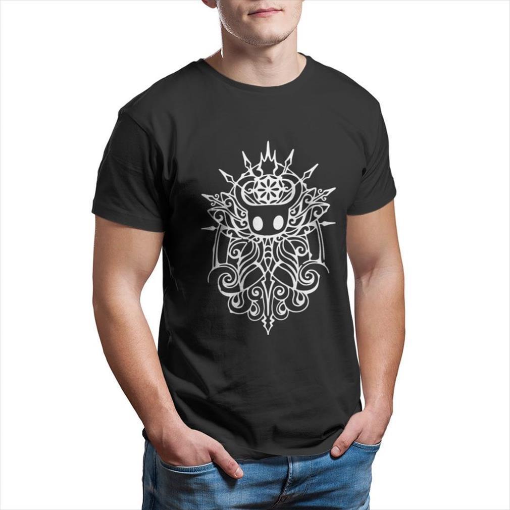 

o neck 100 mens t shirt cotton hollow knight tribal white sleeve short, White;black