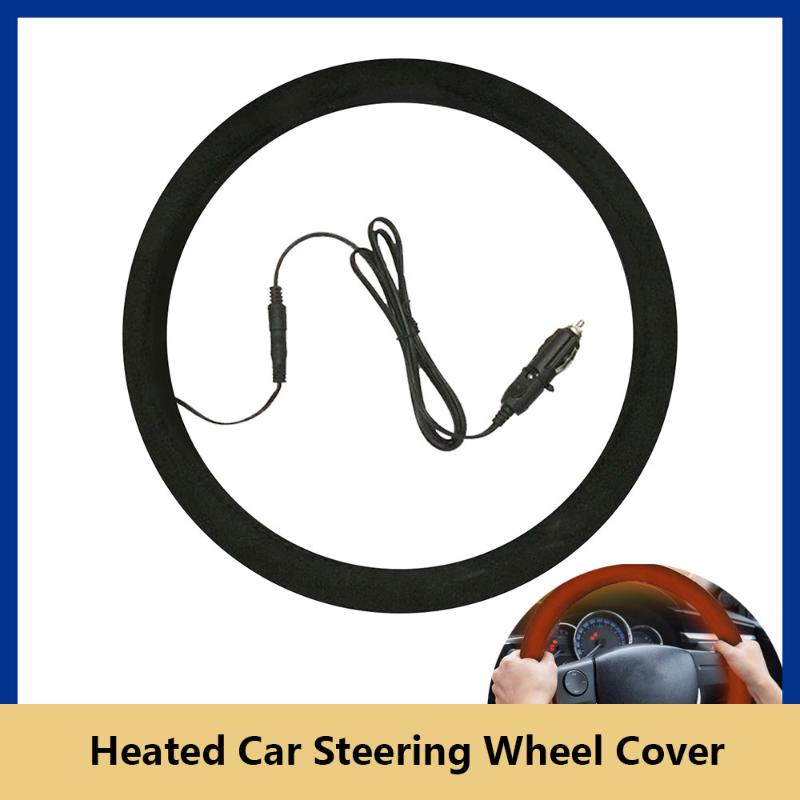 

Steering Wheel Covers Car Heated Cover Electric Heating 12V Anti Slip Universal Breathable Auto Case Protector