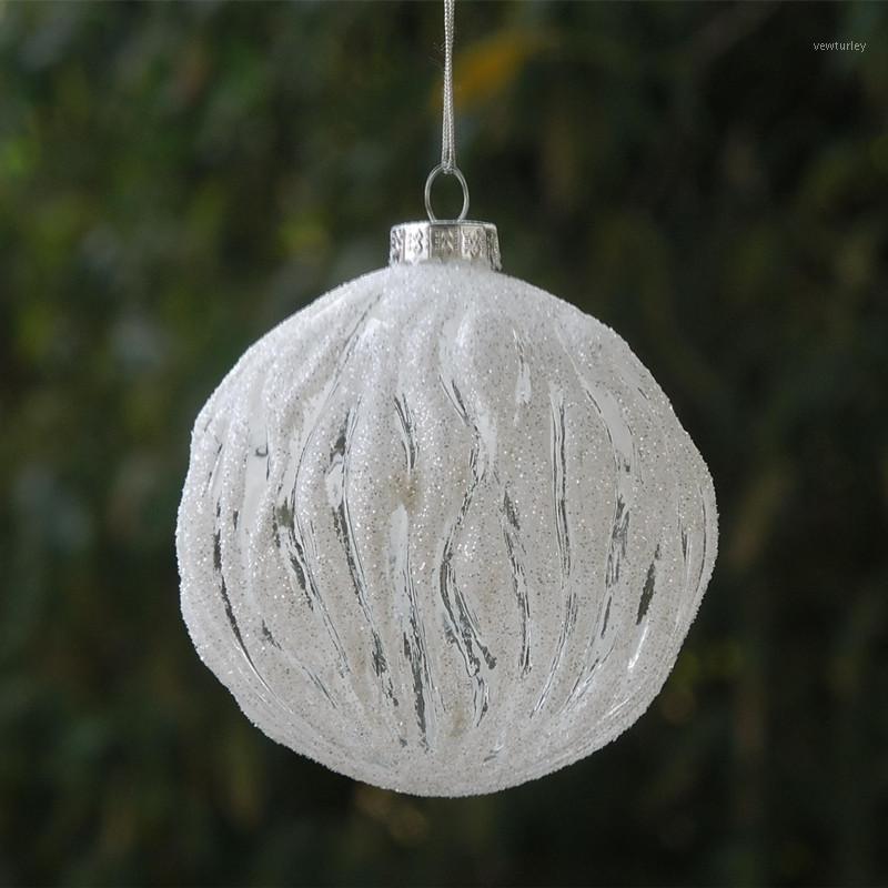 

Party Decoration 16pcs/pack Diameter=8cm Wave Powder Glass Christmas Ball Transparent Globe School Window Wedding Day