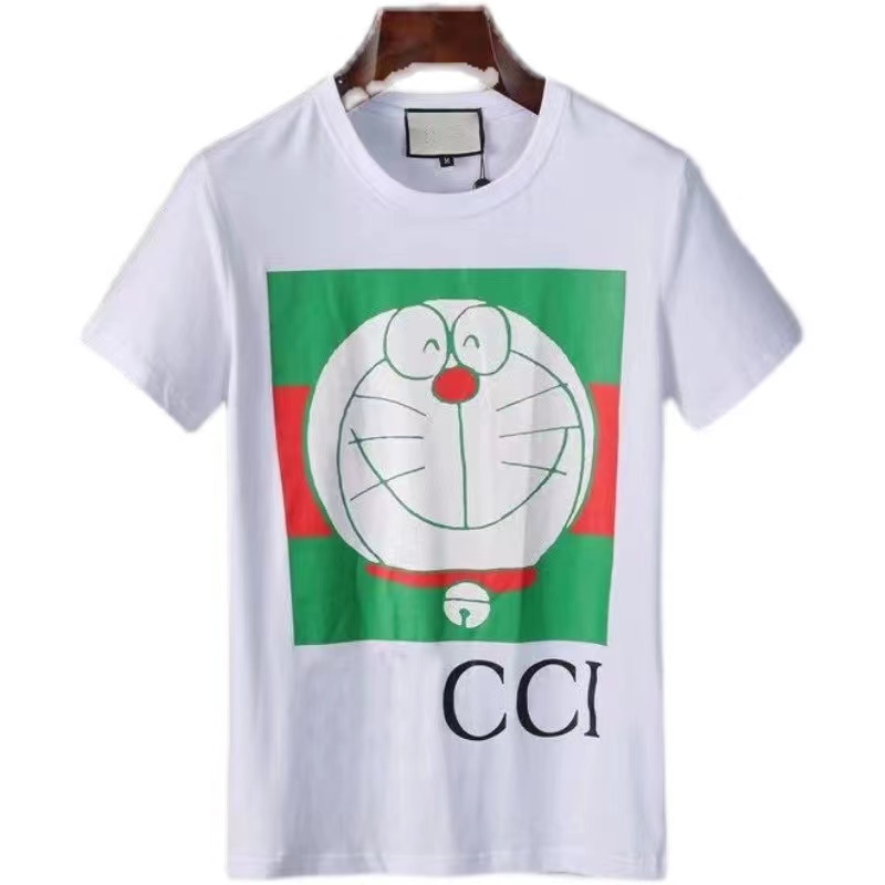 High quality summer tide brand men's T-shirt casual letters camouflage pattern round neck pure cotton breathable short sleeve M-3XL-image-708447026