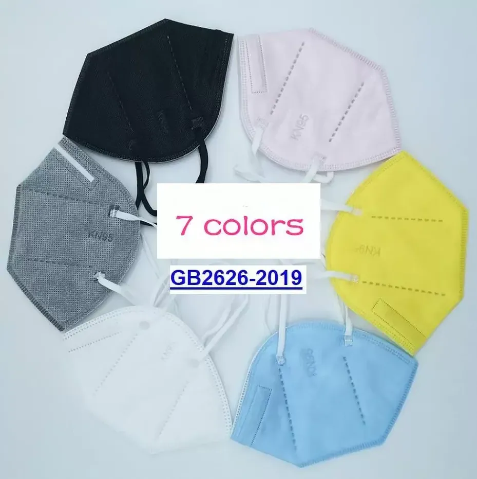 

KN 95 Mask Disposable Protective 5 ply Face Mask Melt-blown Nov-woven Filter Mask In Stock DHL Fast Free Ship fy9675