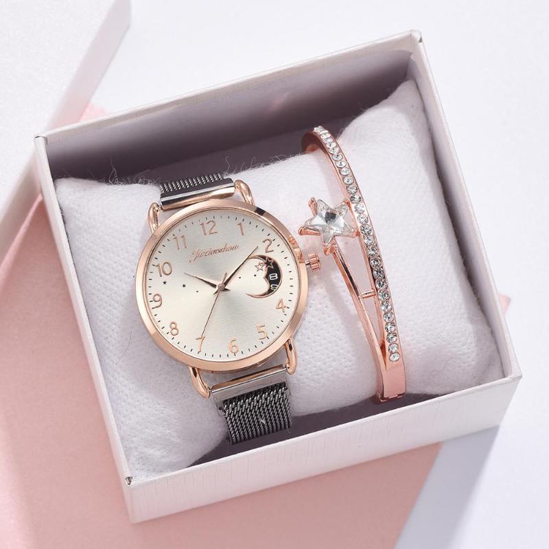 

Wristwatches 2021 Fashion Set Women Watch Casual Love Alloy Quartz Wrist Ladies Luxury Watches Relogio Feminino, Black
