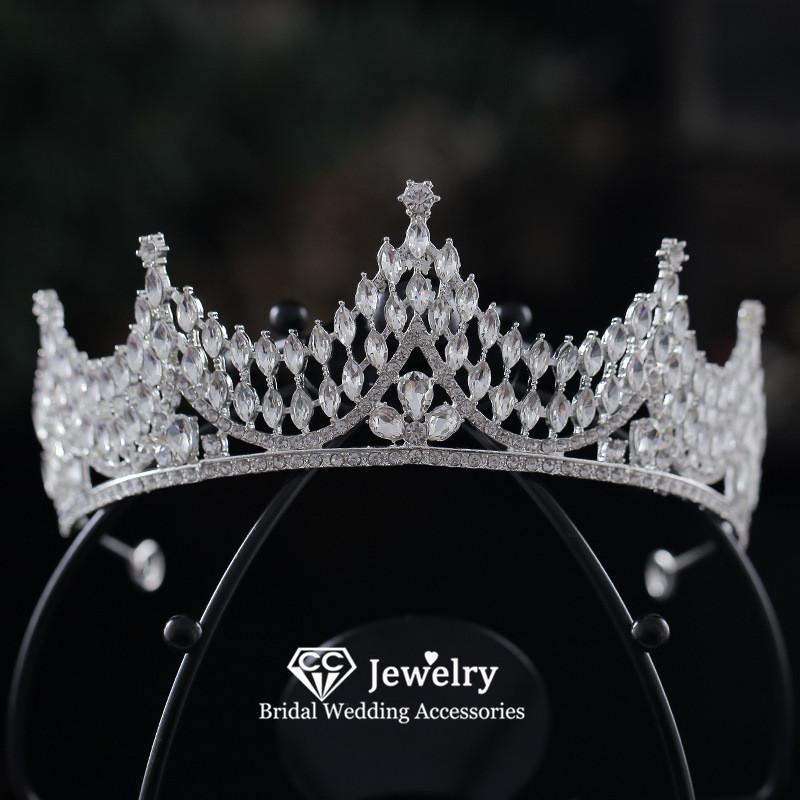 

Hair Clips & Barrettes Crystal Crown Women Accessories Wedding Hairwear Bridal Headdress Engagement Jewelry Baroque Style Coronet Pageant, Golden;silver