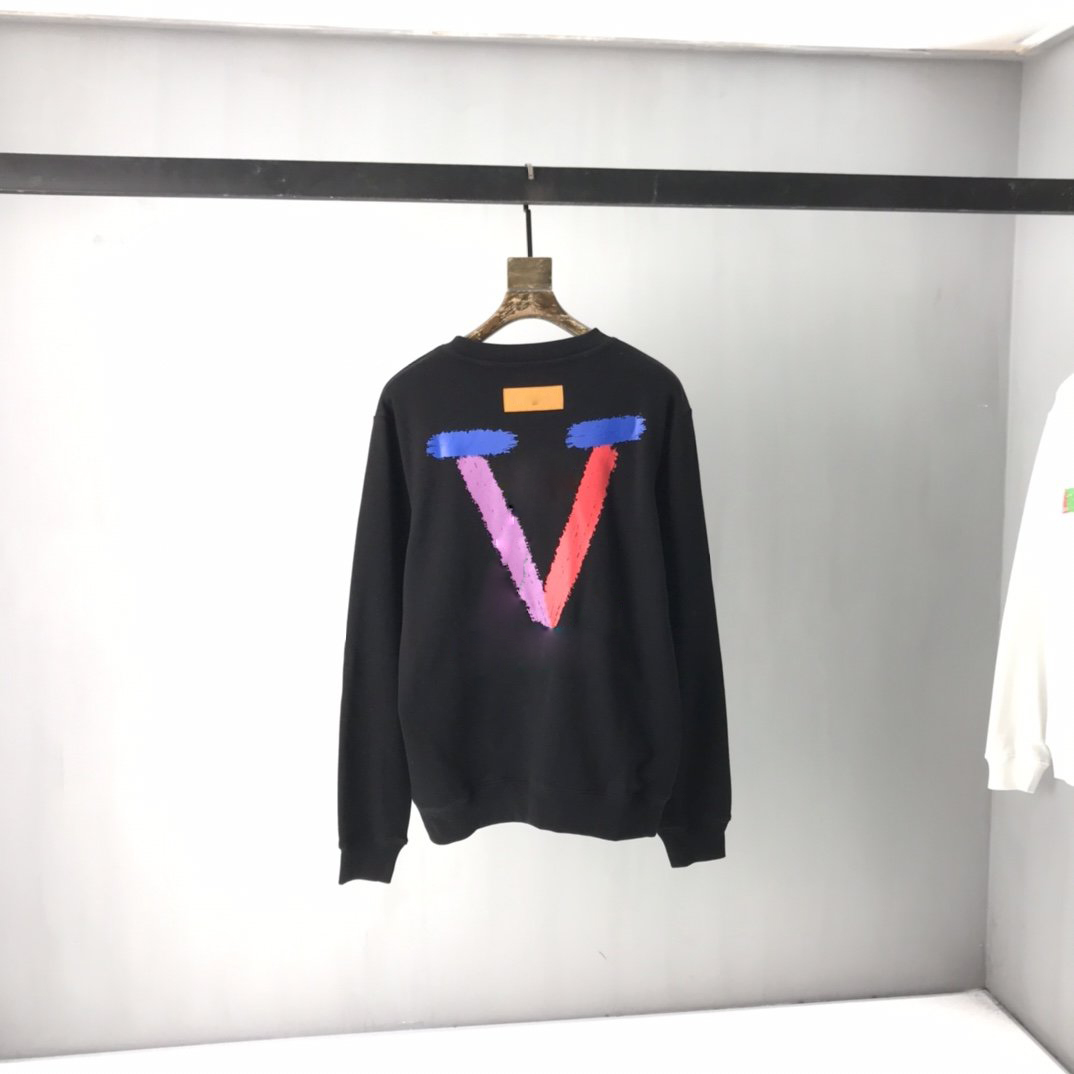 

2021 spring autumn luxury fashion high quality top oversized contrast color letter print sweatshirt letter graffiti print men's designe, White;black