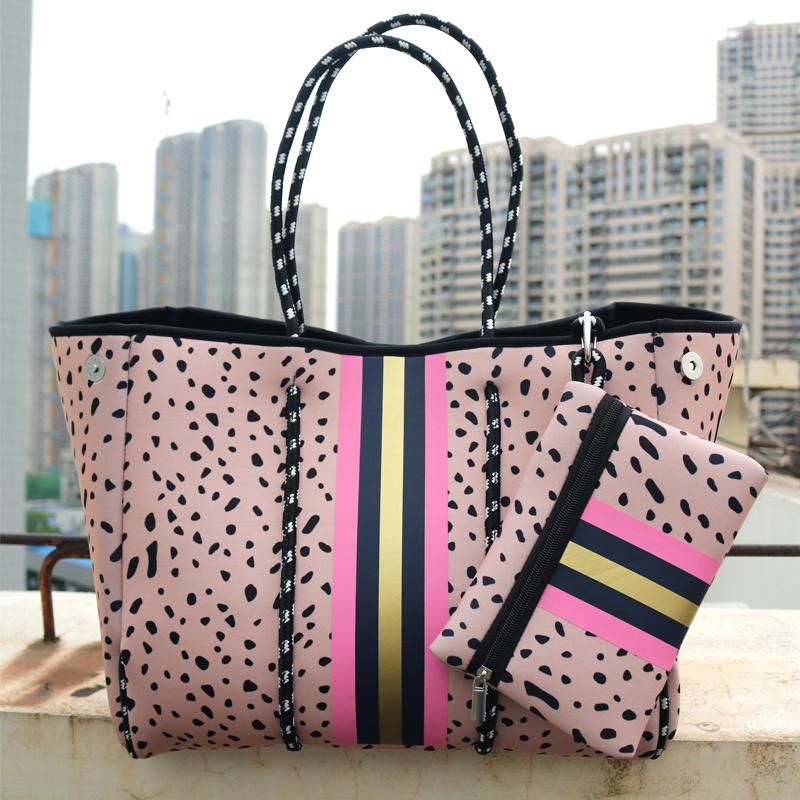 

Evening Bags SUNNY BEACH Fashion Summer Large All-match American Women Luxury Shoulder Bag Neoprene Bolsas Female Diving Daily Diaper Handba, White