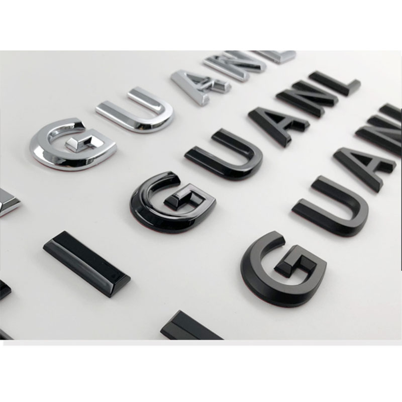 

For TIGUAN Car Styling Refitting Middle Hood Trunk Logo Badge Sticker Chrome Matte Glossy Black 3D Font Letters Emblem, Colour