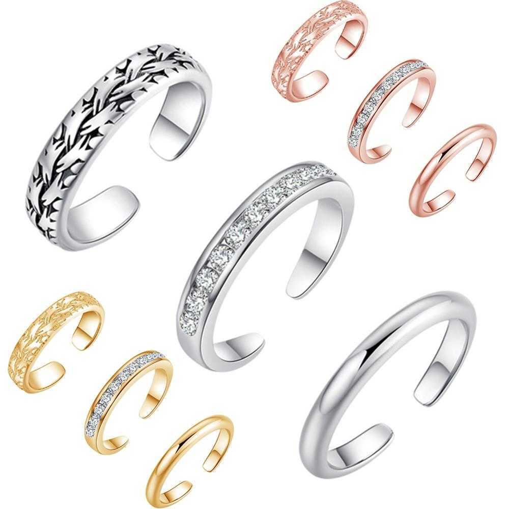 

3pcs Fashion Tail Foot Ring Gifts Adjustable Open Toe Rings Set for Women Girl Summer Beach Vacation Jewelry Finger Ring Q0708