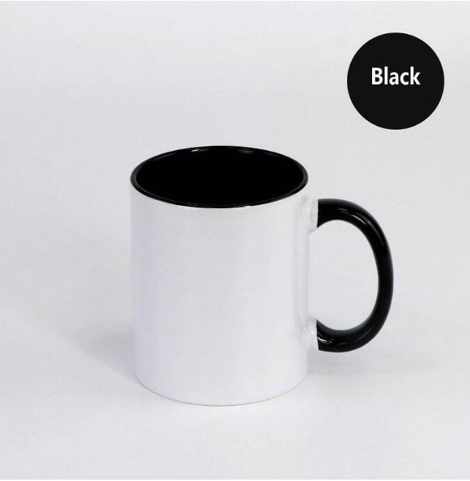 

Blank Sublimation Ceramic Mug Color Handle Color Inside Blank Cup By Sublimation INK DIY Transfer Heat Press Print Mug SEA HHC6845, 11oz