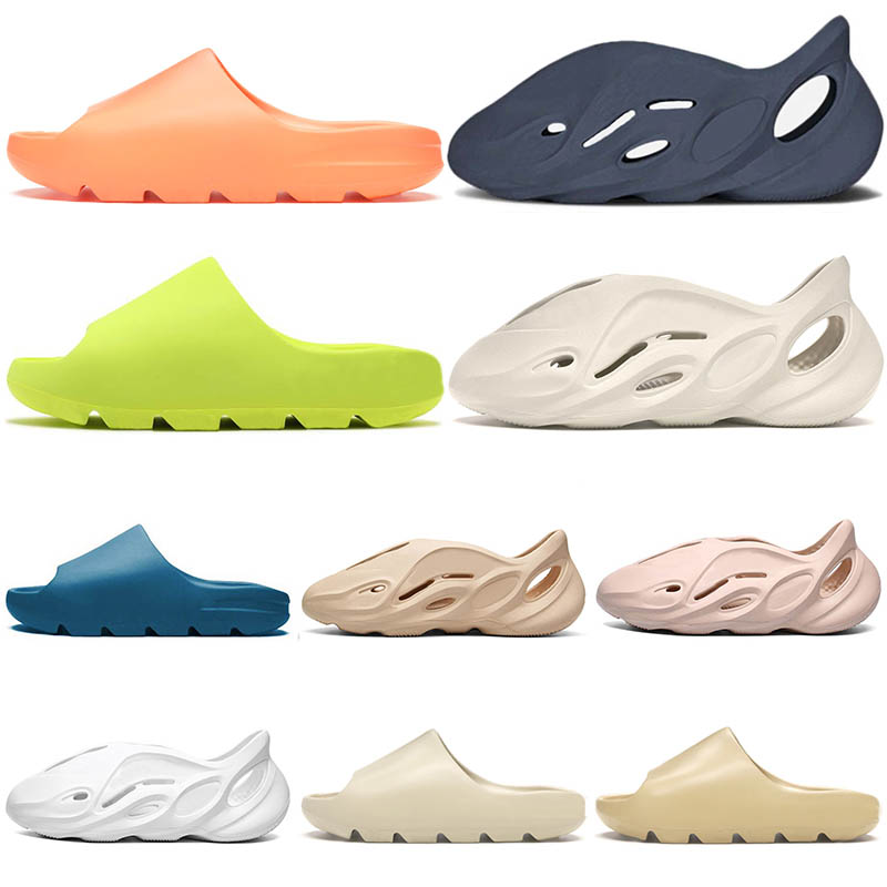 

With Box Fashion Slippers Women Mens Shoes Foam Runner Enflame Blue Triple White Desert Sand Earth Brown Pure Off Kid Indoor Casual Slide Size 32-47, A30 36-47
