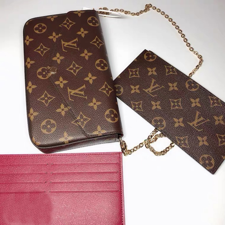 

Designer Handbags Shoulder Bag Totes Top 3pcs set Pochette Accessories Brown Flower Messenger Chain Strap Cross Body Ladies Flap Purse Clutch With Dust bags 12