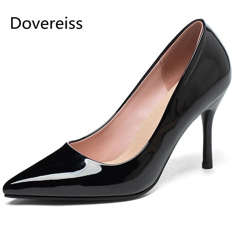 

Dovereiss Fashion Women's Shoes Summer Elegant Slip On Sexy Stilettos Heels Pumps Office Lady Party 34-45 Dress, Black