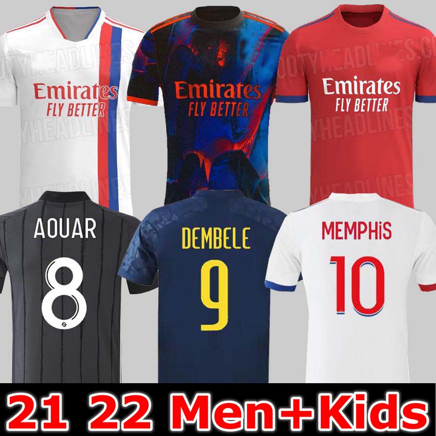 

2021 2022 Olympique Lyonnais digital 4th Soccer Jerseys MEMPHIS TRAORE FEKIR Football Shirt 20 21 22 Red OL LYON AOUAR maillot de foot Men Kids Kit fourth uniform, 21 22 home jersey