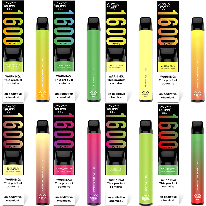 

mix flavors Disposable Vape Puff XXL e cigarette VapePen 1600 vapor dropshipping Australia Puffs Bars 1000mAh