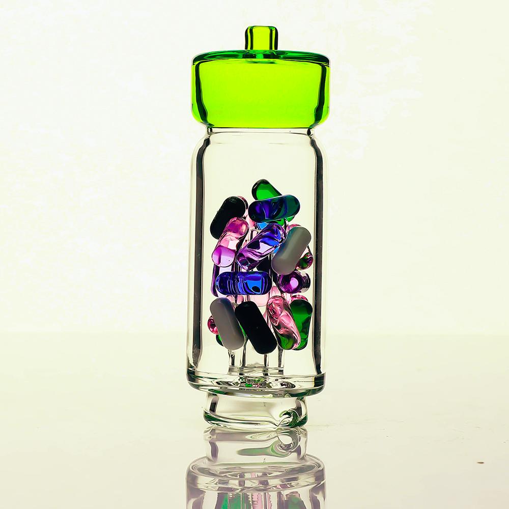 

Colored pills, hookah bottles,Recycler Carta or peak Glass Accessory