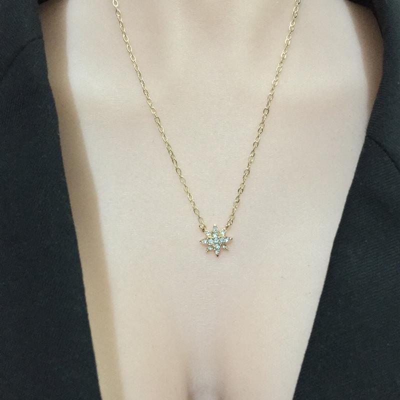 

Chains Ladies Classic Necklace Metal Star Zircon Simple Temperament Sweet Romantic Party Couple Gift Love And Charm Coexist, Silver