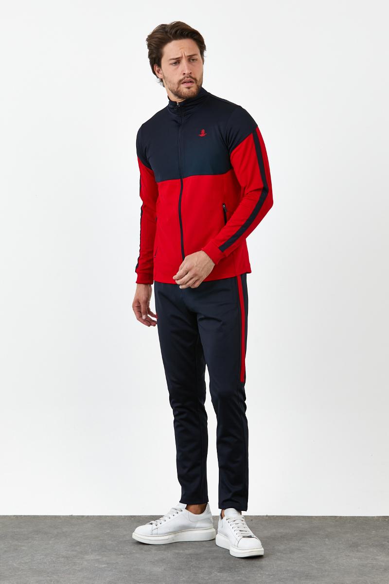 

Men' Pants ZIPPER POCKET STRIPED MEN ' TRACKSUIT KIT, Red
